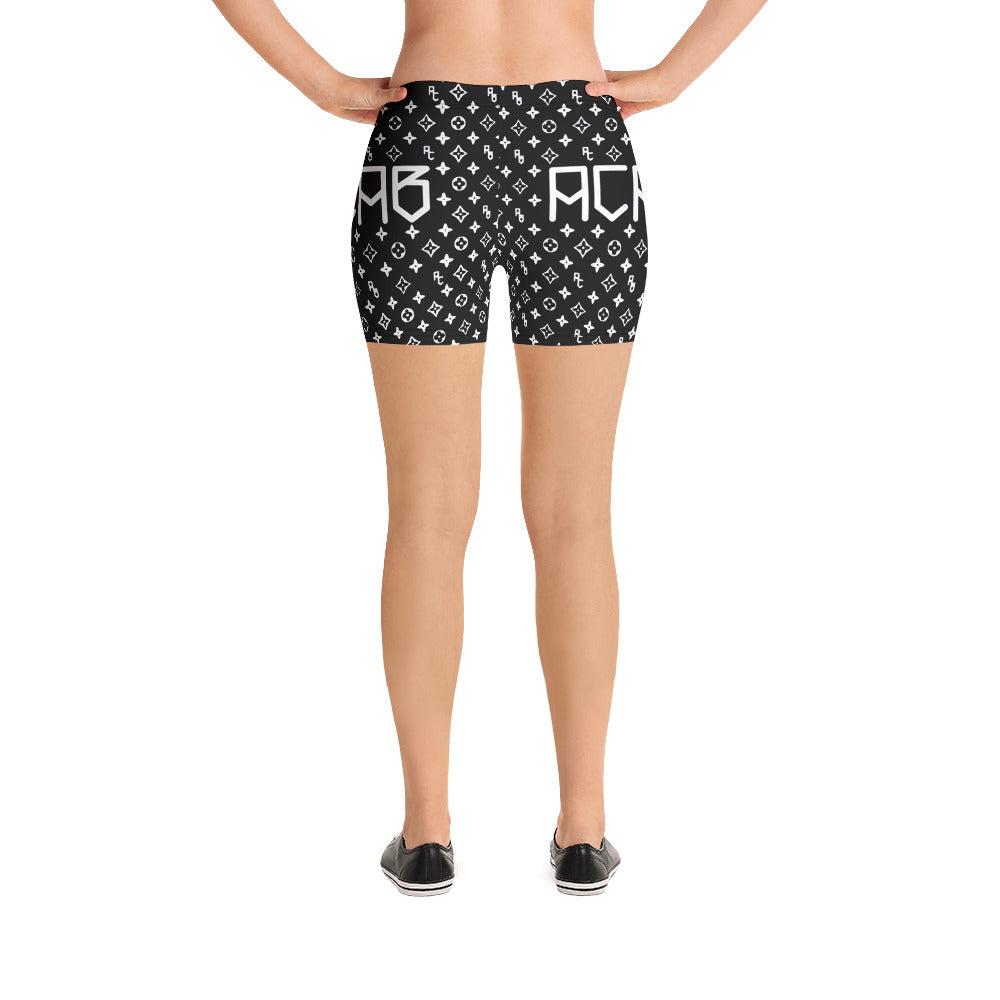 Womens ACAB LV Print Yoga Shorts