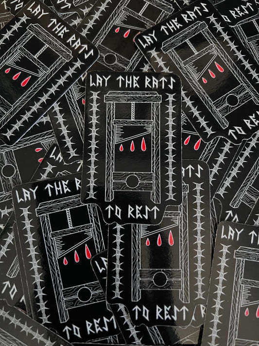 Lay The Rats To Rest Guillotine Sticker